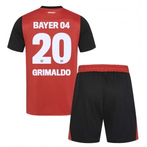 Bayer Leverkusen Alejandro Grimaldo #20 Hemmakläder Barn 2024-25 Kortärmad (+ Korta byxor)